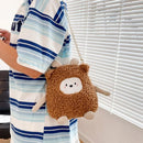 Cotton Solid Color Zipper CHAINS Crossbody Bags 2025 Winter New Cartoon Cute Bags Children's Cute Design Women's Handbags
