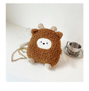 Cotton Solid Color Zipper CHAINS Crossbody Bags 2025 Winter New Cartoon Cute Bags Children's Cute Design Women's Handbags