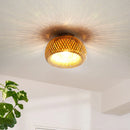 Bamboo Ceiling Lamp Rattan Wicker Ceiling Light Hand Woven For Home Kitchen Restaurant Living Room Decora Chinese Style Wood Art