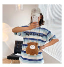 Cotton Solid Color Zipper CHAINS Crossbody Bags 2025 Winter New Cartoon Cute Bags Children's Cute Design Women's Handbags