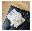 Cotton Solid Color Zipper CHAINS Crossbody Bags 2025 Winter New Cartoon Cute Bags Children's Cute Design Women's Handbags