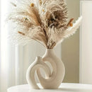 Hollow Nordic Modern  Vase Set of 2 for Modern Home Decor,Plastic imitation ceramic Hollow Flower Vases for Living Room