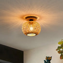 Bamboo Ceiling Lamp Rattan Wicker Ceiling Light Hand Woven For Home Kitchen Restaurant Living Room Decora Chinese Style Wood Art