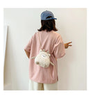 Cotton Solid Color Zipper CHAINS Crossbody Bags 2025 Winter New Cartoon Cute Bags Children's Cute Design Women's Handbags
