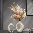 Hollow Nordic Modern  Vase Set of 2 for Modern Home Decor,Plastic imitation ceramic Hollow Flower Vases for Living Room