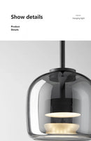 Nordic LED Glass Pendant Light Simple Modern Restaurant Bar Counter Coffee Shop Bedside Interior Decoration Lighting Fixtures