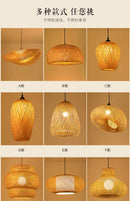 Newest Bamboo Pendant Lamp Ceiling Lights Rattan Wicker Lustre Hand Knit Braiding Suspended Home Dining Braided Indoor Decor Hot