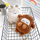 Cotton Solid Color Zipper CHAINS Crossbody Bags 2025 Winter New Cartoon Cute Bags Children's Cute Design Women's Handbags