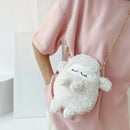 Cotton Solid Color Zipper CHAINS Crossbody Bags 2025 Winter New Cartoon Cute Bags Children's Cute Design Women's Handbags