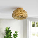 Bamboo Ceiling Lamp Rattan Wicker Ceiling Light Hand Woven For Home Kitchen Restaurant Living Room Decora Chinese Style Wood Art
