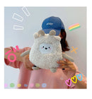 Cotton Solid Color Zipper CHAINS Crossbody Bags 2025 Winter New Cartoon Cute Bags Children's Cute Design Women's Handbags