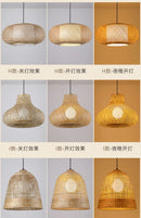 Newest Bamboo Pendant Lamp Ceiling Lights Rattan Wicker Lustre Hand Knit Braiding Suspended Home Dining Braided Indoor Decor Hot