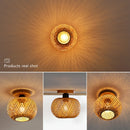 Bamboo Ceiling Lamp Rattan Wicker Ceiling Light Hand Woven For Home Kitchen Restaurant Living Room Decora Chinese Style Wood Art