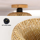 Bamboo Ceiling Lamp Rattan Wicker Ceiling Light Hand Woven For Home Kitchen Restaurant Living Room Decora Chinese Style Wood Art