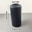 1pc Chic Striped Ceramic-Look Plastic Vase for Flowers - Durable, Easy-to-Place Decorative Floral Display Piece
