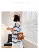 Cotton Solid Color Zipper CHAINS Crossbody Bags 2025 Winter New Cartoon Cute Bags Children's Cute Design Women's Handbags