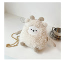 Cotton Solid Color Zipper CHAINS Crossbody Bags 2025 Winter New Cartoon Cute Bags Children's Cute Design Women's Handbags