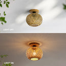 Bamboo Ceiling Lamp Rattan Wicker Ceiling Light Hand Woven For Home Kitchen Restaurant Living Room Decora Chinese Style Wood Art
