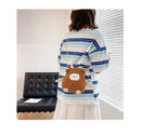 Cotton Solid Color Zipper CHAINS Crossbody Bags 2025 Winter New Cartoon Cute Bags Children's Cute Design Women's Handbags