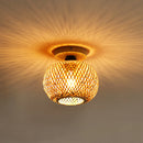 Bamboo Ceiling Lamp Rattan Wicker Ceiling Light Hand Woven For Home Kitchen Restaurant Living Room Decora Chinese Style Wood Art