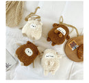 Cotton Solid Color Zipper CHAINS Crossbody Bags 2025 Winter New Cartoon Cute Bags Children's Cute Design Women's Handbags