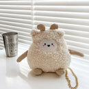 Cotton Solid Color Zipper CHAINS Crossbody Bags 2025 Winter New Cartoon Cute Bags Children's Cute Design Women's Handbags
